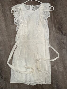 Allison & Elle White Eyelet Tie-Waist Jumpsuit